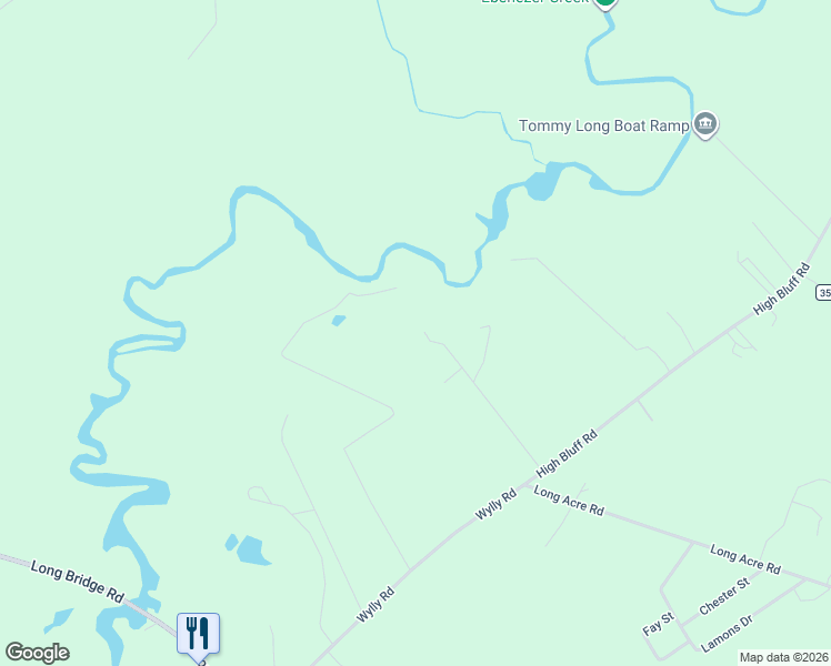 map of restaurants, bars, coffee shops, grocery stores, and more near 123 High Bluff Road in Rincon