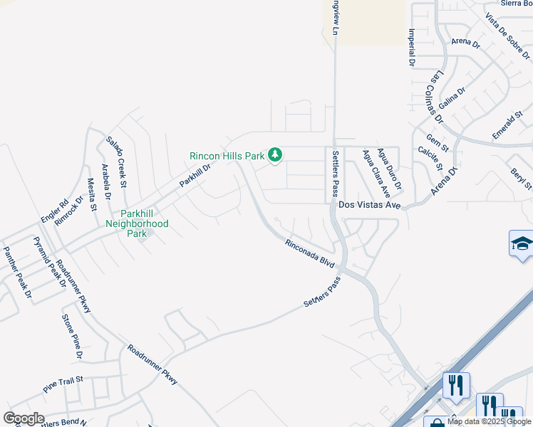 map of restaurants, bars, coffee shops, grocery stores, and more near 3205 Rio Arriza Loop in Las Cruces