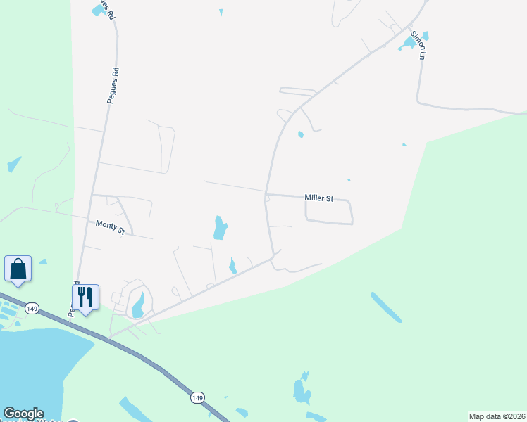 map of restaurants, bars, coffee shops, grocery stores, and more near 2293 Easton Road in Longview