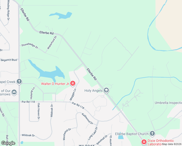 map of restaurants, bars, coffee shops, grocery stores, and more near 10415 Ellerbe Road in Shreveport