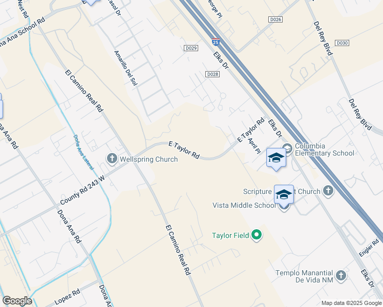 map of restaurants, bars, coffee shops, grocery stores, and more near 606 East Taylor Road in Las Cruces