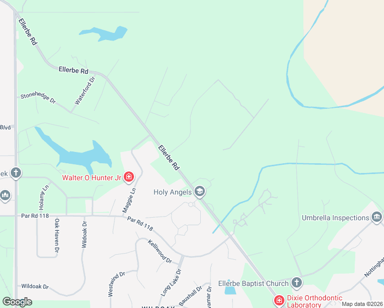 map of restaurants, bars, coffee shops, grocery stores, and more near 10405 Ellerbe Road in Shreveport