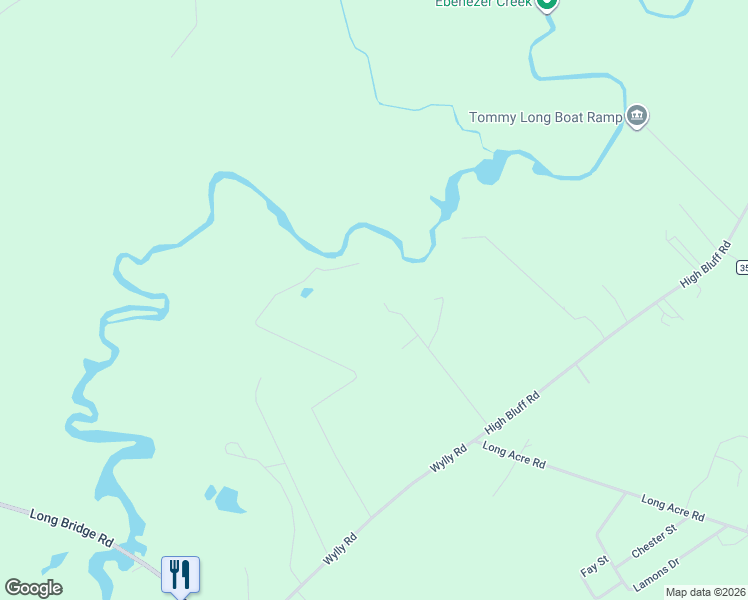 map of restaurants, bars, coffee shops, grocery stores, and more near 123 High Bluff Road in Rincon