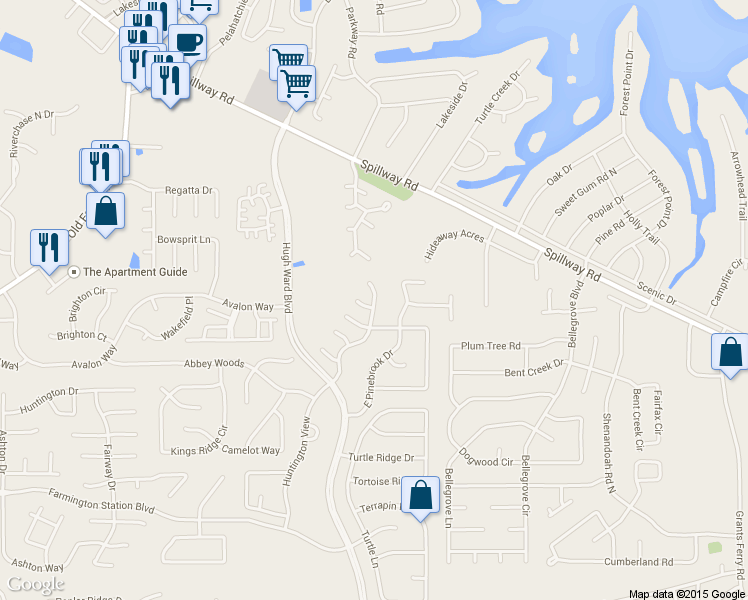 map of restaurants, bars, coffee shops, grocery stores, and more near 151 West Pinebrook Drive in Brandon