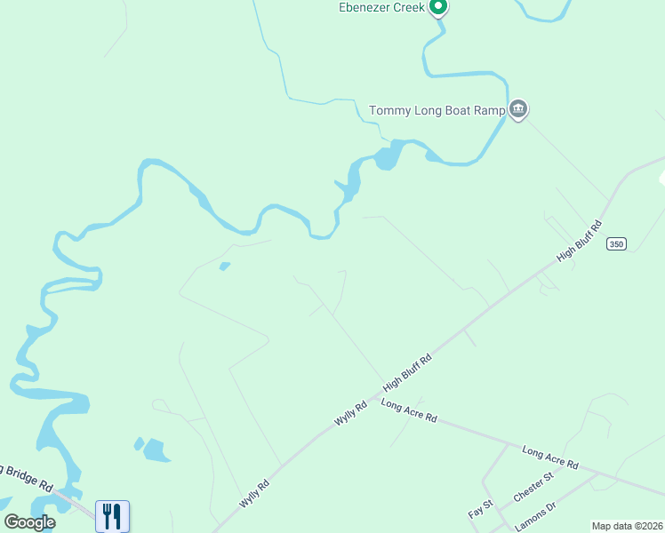 map of restaurants, bars, coffee shops, grocery stores, and more near 135 High Bluff Road in Rincon