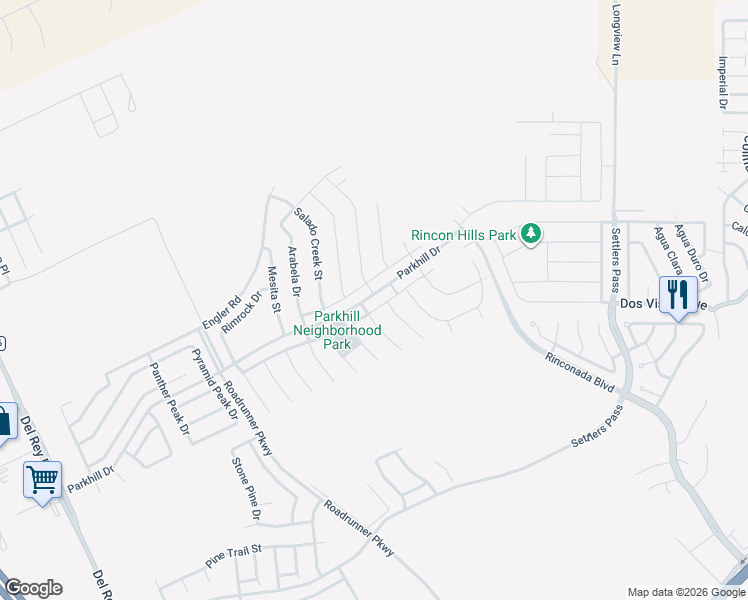 map of restaurants, bars, coffee shops, grocery stores, and more near Cabin Creek Avenue in Las Cruces