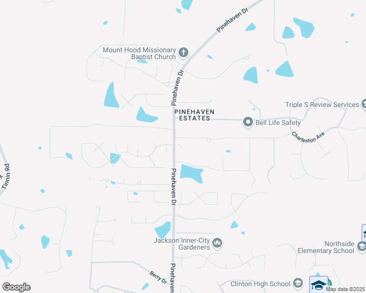 map of restaurants, bars, coffee shops, grocery stores, and more near 1630 Pinehaven Dr in Clinton
