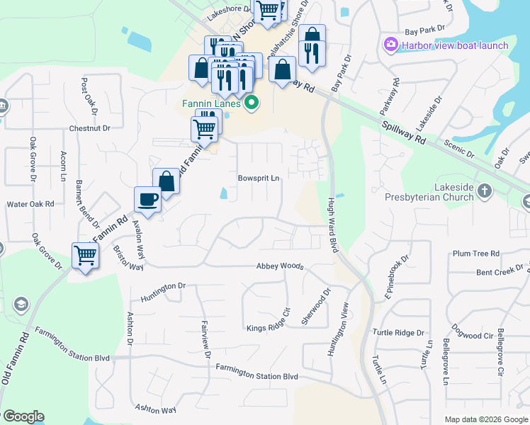 map of restaurants, bars, coffee shops, grocery stores, and more near 815 Windlass Cove in Brandon