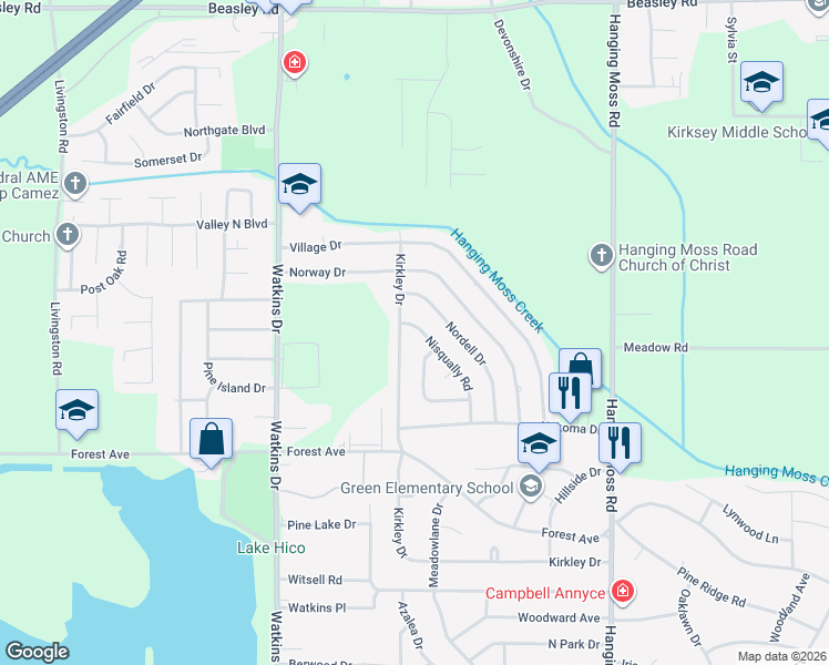 map of restaurants, bars, coffee shops, grocery stores, and more near 4663 Nisqually Road in Jackson