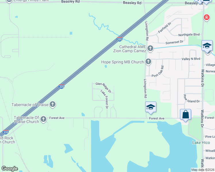 map of restaurants, bars, coffee shops, grocery stores, and more near 6634 Glen Ridge Drive in Jackson