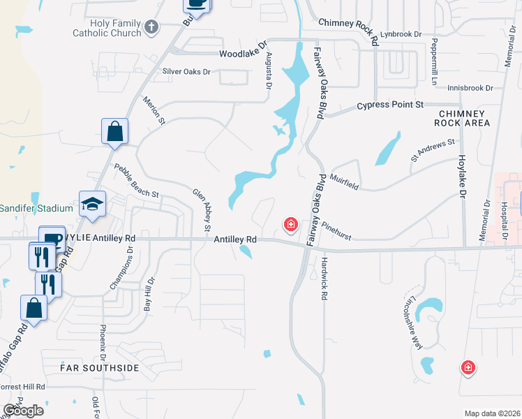 map of restaurants, bars, coffee shops, grocery stores, and more near 58 Tamarisk Circle in Abilene