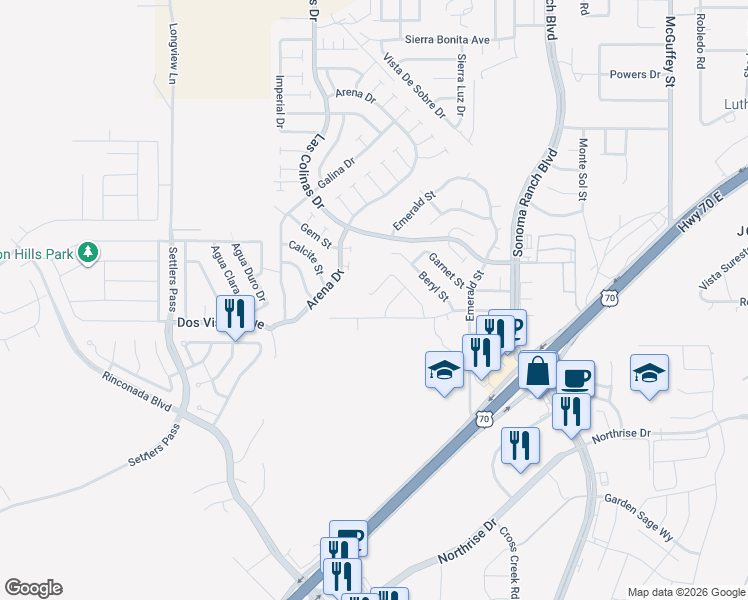 map of restaurants, bars, coffee shops, grocery stores, and more near 3700 Agate Street in Las Cruces