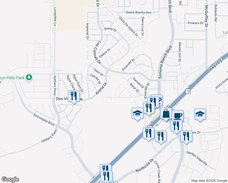 map of restaurants, bars, coffee shops, grocery stores, and more near 3700 Agate Street in Las Cruces