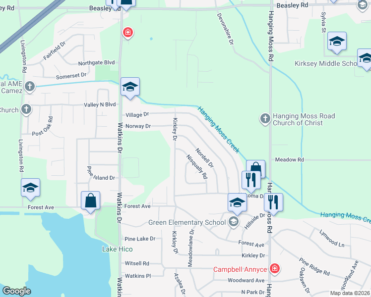 map of restaurants, bars, coffee shops, grocery stores, and more near 4663 Nisqually Road in Jackson