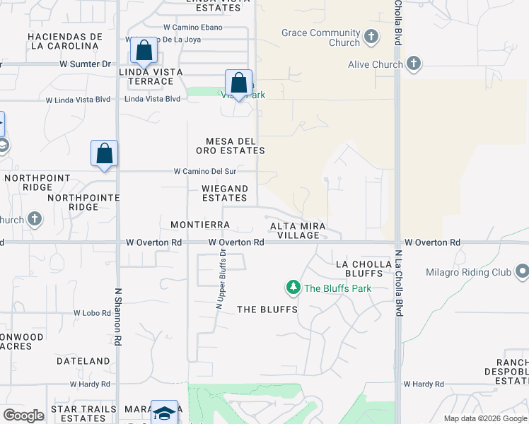 map of restaurants, bars, coffee shops, grocery stores, and more near 2471 West Catalpa Road in Tucson