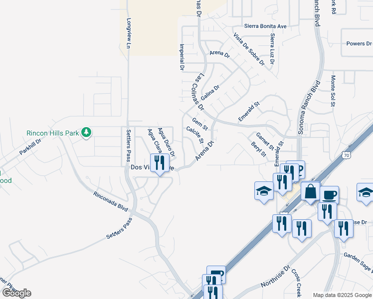 map of restaurants, bars, coffee shops, grocery stores, and more near 4890 Galina Drive in Las Cruces