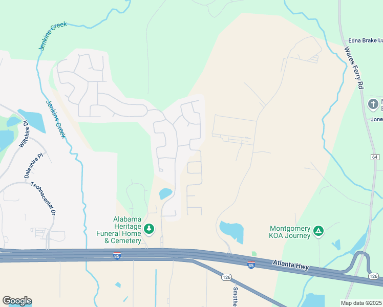 map of restaurants, bars, coffee shops, grocery stores, and more near 537 Lismore Place in Montgomery