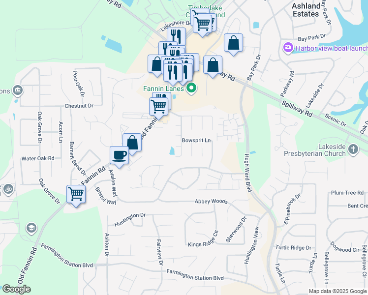 map of restaurants, bars, coffee shops, grocery stores, and more near 702 Windward Court in Brandon
