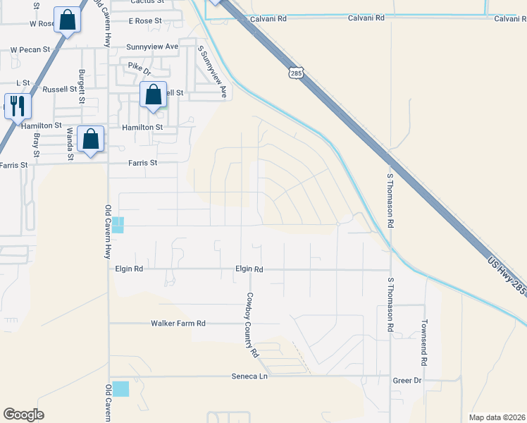 map of restaurants, bars, coffee shops, grocery stores, and more near 900 Elgin Road in Carlsbad