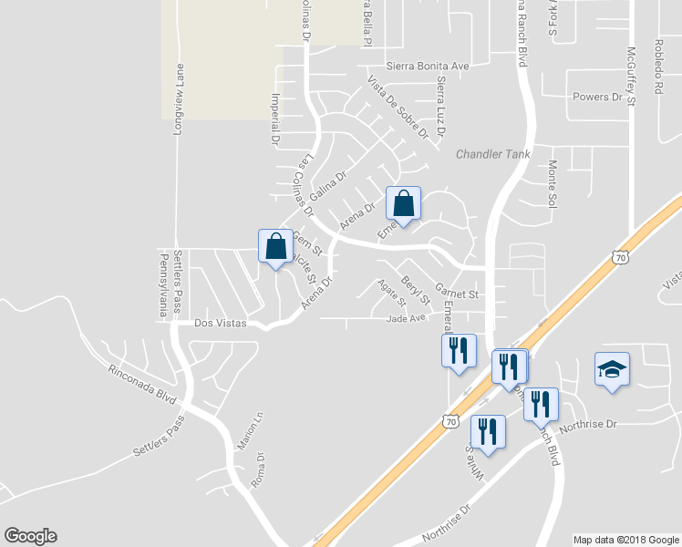 map of restaurants, bars, coffee shops, grocery stores, and more near 4954 Nicely Court in Las Cruces