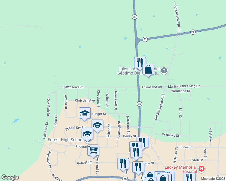 map of restaurants, bars, coffee shops, grocery stores, and more near 817 Roosevelt Street in Forest