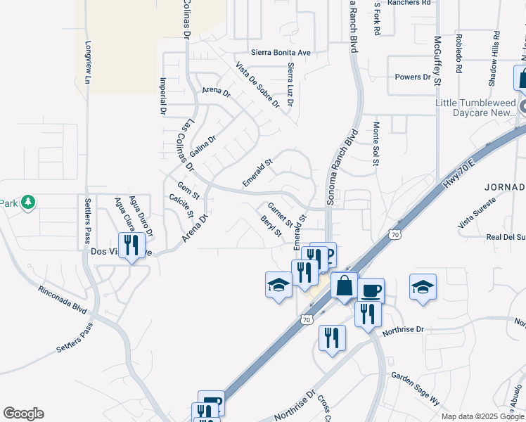 map of restaurants, bars, coffee shops, grocery stores, and more near 4961 Garnet St in Las Cruces