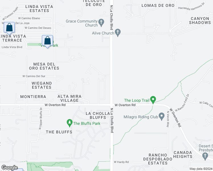 map of restaurants, bars, coffee shops, grocery stores, and more near 9350 North La Cholla Boulevard in Tucson