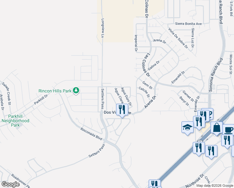 map of restaurants, bars, coffee shops, grocery stores, and more near 3963 Agua Clara Avenue in Las Cruces