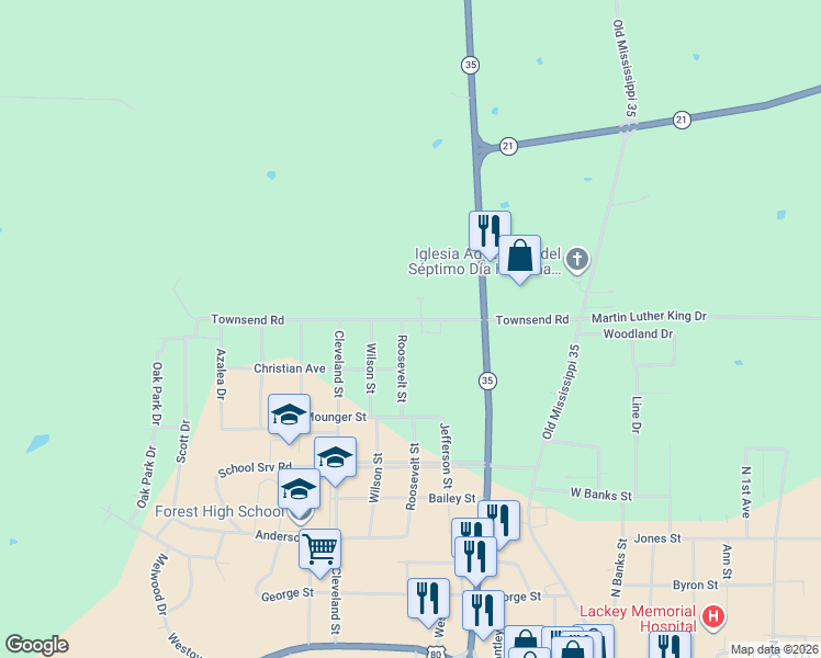 map of restaurants, bars, coffee shops, grocery stores, and more near 817 Roosevelt Street in Forest