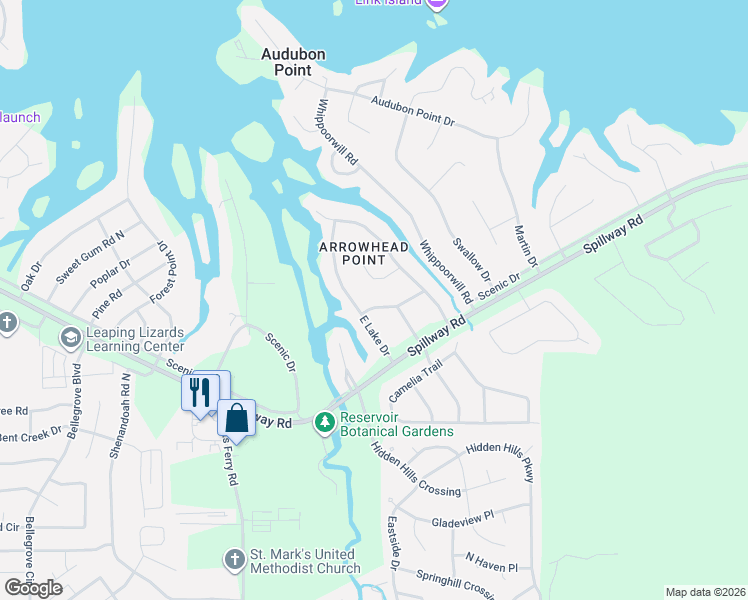 map of restaurants, bars, coffee shops, grocery stores, and more near 105 Covewood Road in Brandon