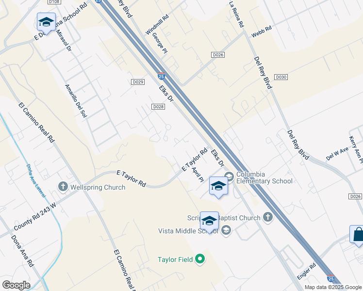 map of restaurants, bars, coffee shops, grocery stores, and more near 1024 Rusty Lane in Las Cruces