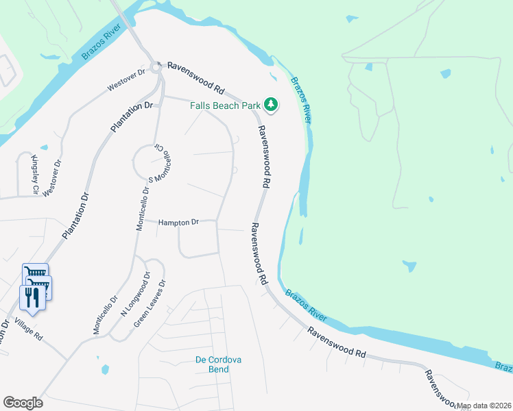 map of restaurants, bars, coffee shops, grocery stores, and more near 7613 Ravenswood Road in Granbury