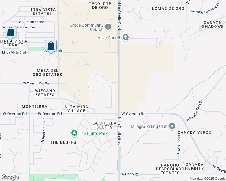 map of restaurants, bars, coffee shops, grocery stores, and more near 9350 North La Cholla Boulevard in Tucson