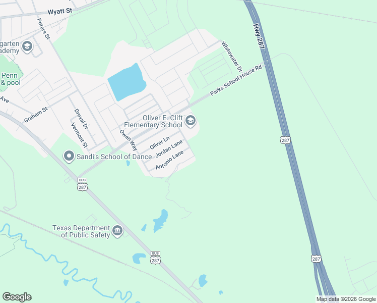 map of restaurants, bars, coffee shops, grocery stores, and more near 636 Antonio Lane in Waxahachie