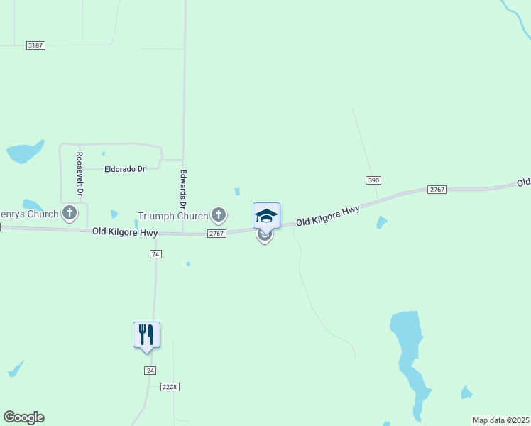 map of restaurants, bars, coffee shops, grocery stores, and more near in Tyler