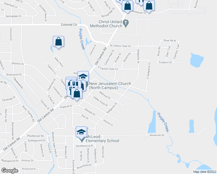 map of restaurants, bars, coffee shops, grocery stores, and more near 214 Southbrook Drive in Jackson