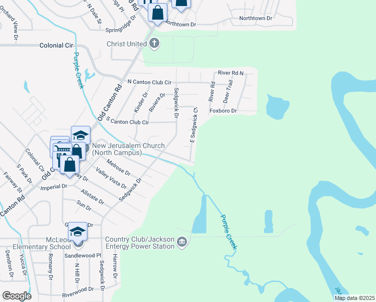 map of restaurants, bars, coffee shops, grocery stores, and more near 355 Beechcrest Drive in Jackson
