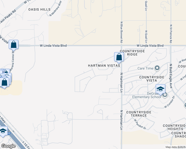 map of restaurants, bars, coffee shops, grocery stores, and more near 5644 West King Snake Drive in Tucson