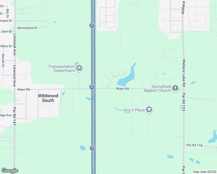 map of restaurants, bars, coffee shops, grocery stores, and more near 205 Spring Land Drive in Shreveport