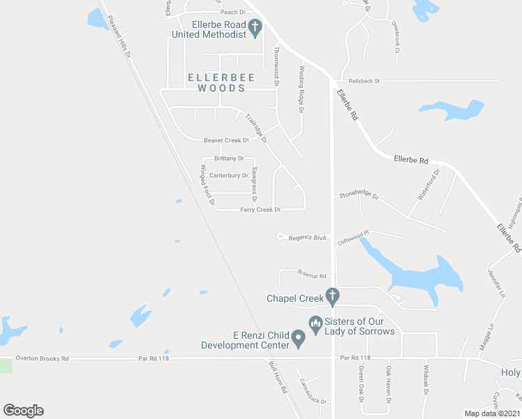 map of restaurants, bars, coffee shops, grocery stores, and more near 9755 Ferry Creek Drive in Shreveport