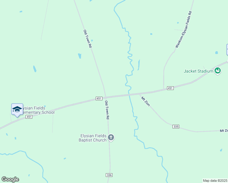 map of restaurants, bars, coffee shops, grocery stores, and more near 5183 Old Town Road in Elysian Fields
