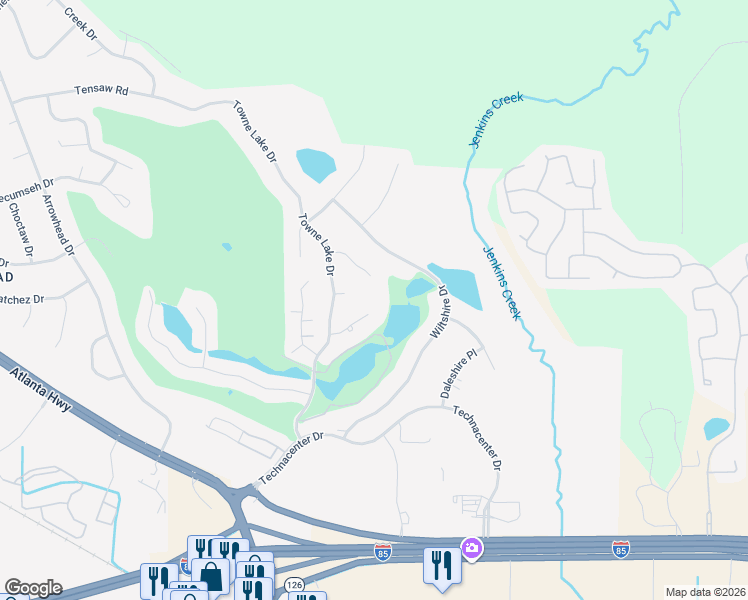 map of restaurants, bars, coffee shops, grocery stores, and more near 9257 Bradford Place in Montgomery