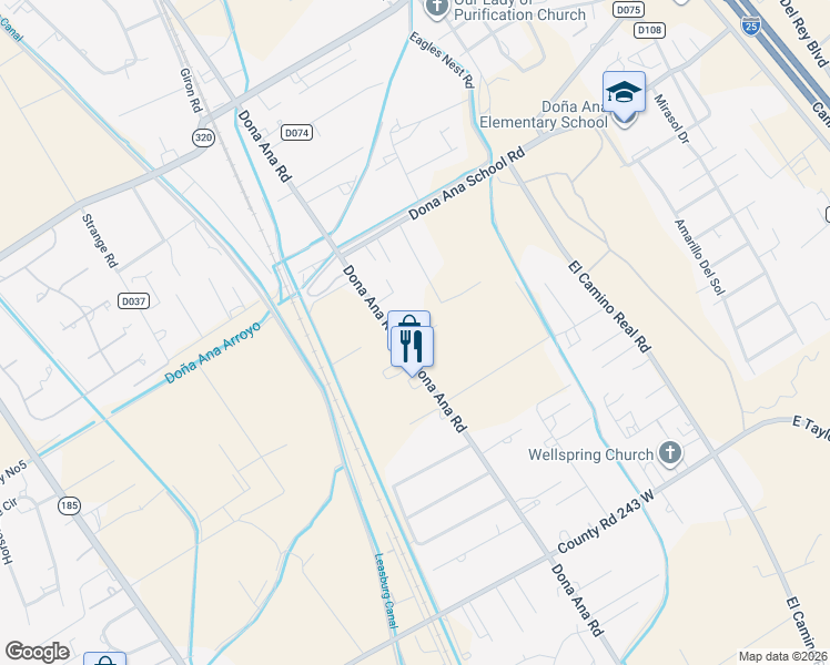 map of restaurants, bars, coffee shops, grocery stores, and more near 535 Calle Ranchito in Las Cruces