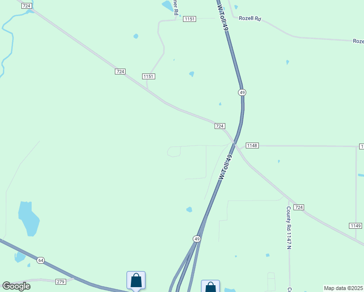 map of restaurants, bars, coffee shops, grocery stores, and more near 15522 County Road 1148 in Tyler