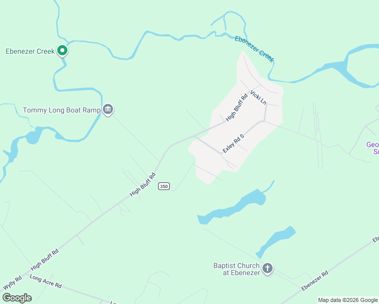 map of restaurants, bars, coffee shops, grocery stores, and more near 594 High Bluff Road in Rincon