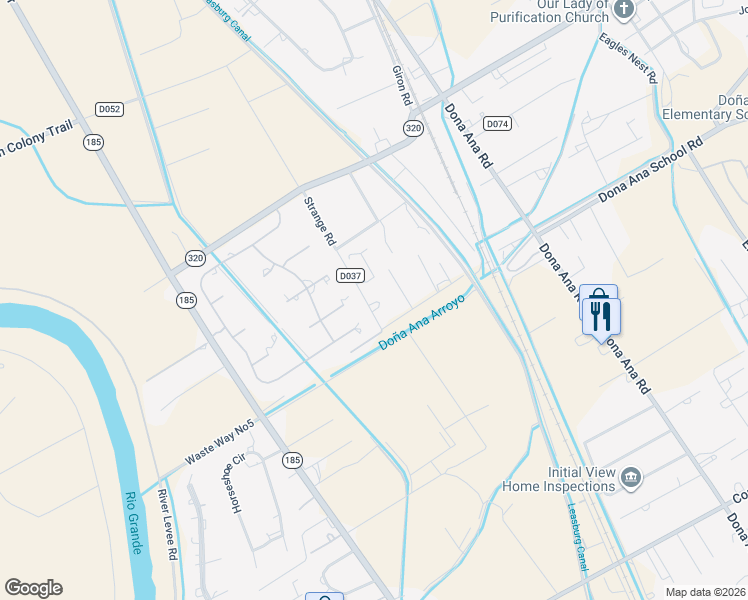 map of restaurants, bars, coffee shops, grocery stores, and more near 5420 Strange Road in Las Cruces