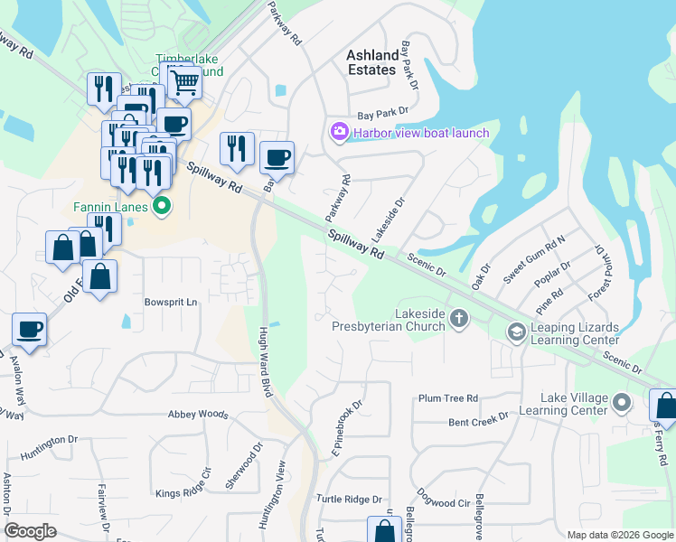 map of restaurants, bars, coffee shops, grocery stores, and more near 201 Avery Court in Brandon