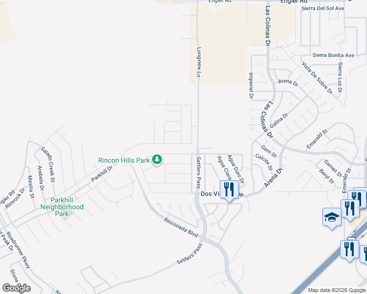 map of restaurants, bars, coffee shops, grocery stores, and more near 5350 Longview Lane in Las Cruces