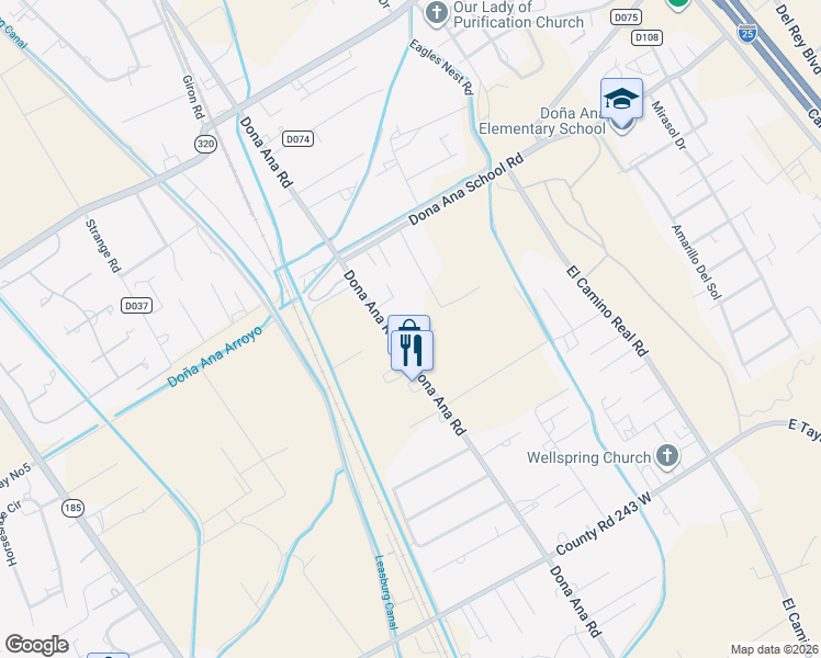 map of restaurants, bars, coffee shops, grocery stores, and more near 535 Cll Ranchito in Las Cruces