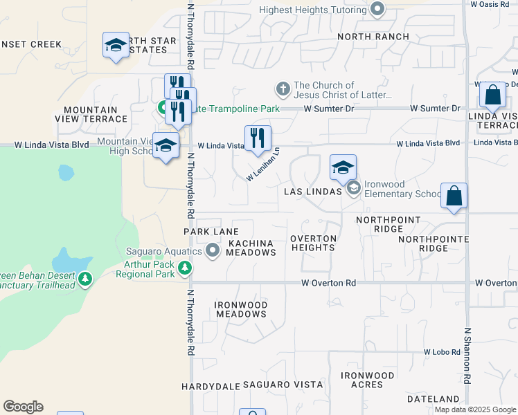map of restaurants, bars, coffee shops, grocery stores, and more near 3559 West Tiana Court in Tucson